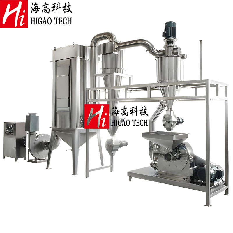 disk mill pulverizer with cyclone separator and dust collector